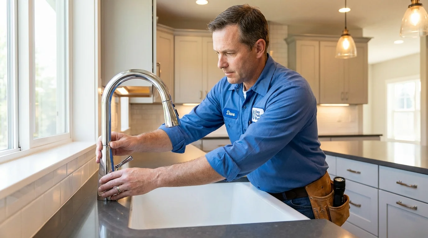 Kitchen faucet installation by Johns Plumbing LLC in Sparta